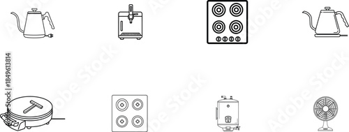 Collection of technical diagrams and mechanical component illustrations