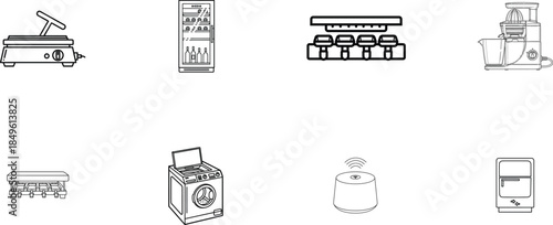 Collection of technical diagrams and machinery illustrations