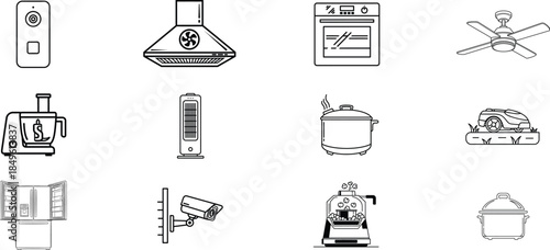 Laboratory and industrial equipment icons set
