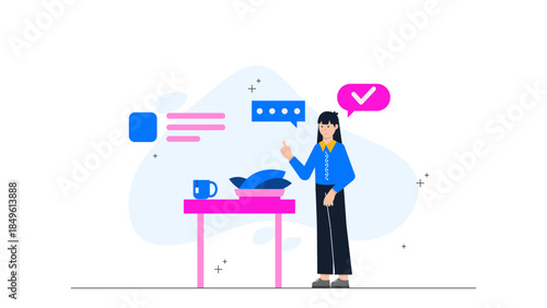 Chef Managing a Farm-to-Table Kitchen. Business Flat Vector Illustration