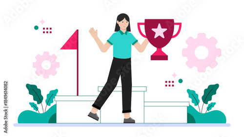 Recruiter Screening Candidates for a Job. Business Flat Vector Illustration