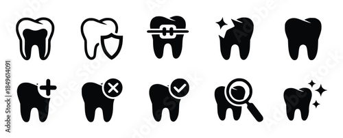 Dental care showing healthy teeth and dental procedures tooth
