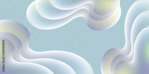 Abstract Fluid Shapes with Soft Pastel Colors and Gentle Curves.