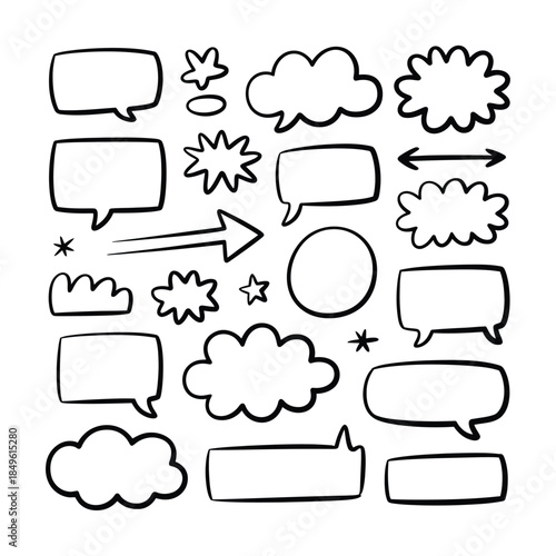 High-end hand-drawn doodle elements designed for modern branding, confident sketch lines with smooth rhythm,