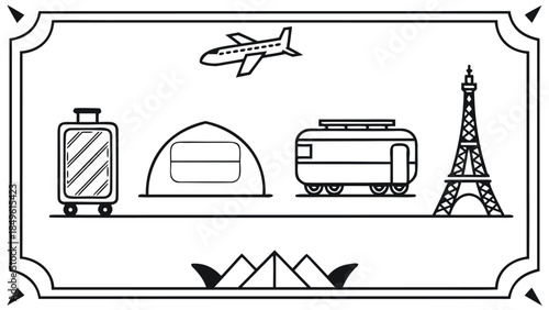Travel and Tourism Concept Banner with Line Icons