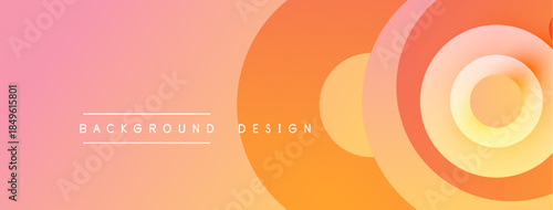 Abstract gradient background. Pink, orange hues blend smoothly. Circular shapes overlap creating dynamic visual effect. Minimalist design.