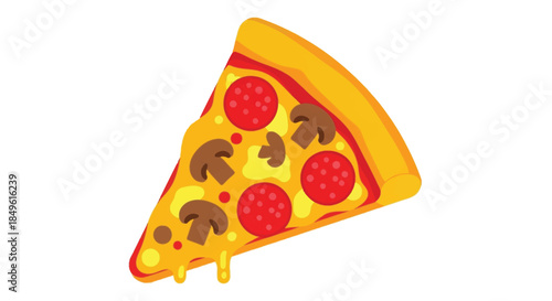 Delicious Slice of Pepperoni and Mushroom Pizza.