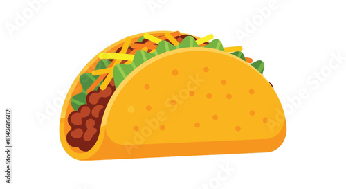 Delicious Mexican Taco with Savory Fillings and Fresh Toppings.