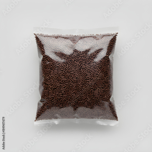 Wallpaper Mural Bag of Chocolate Sprinkles in Clear Plastic Packaging for Mockup Torontodigital.ca