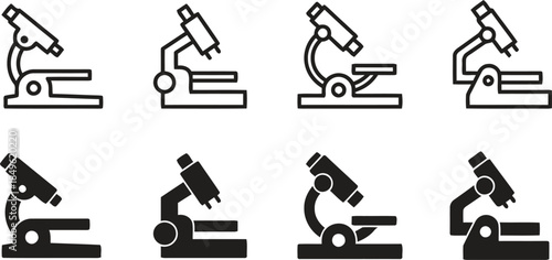 Collection of microscope illustrations for scientific and medical research