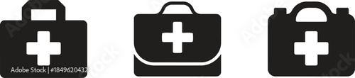 First Aid Kit Icon Collection for Emergency Medical Assistance