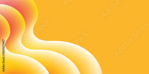 Abstract Fluid Waves of Yellow and Orange Gradient.