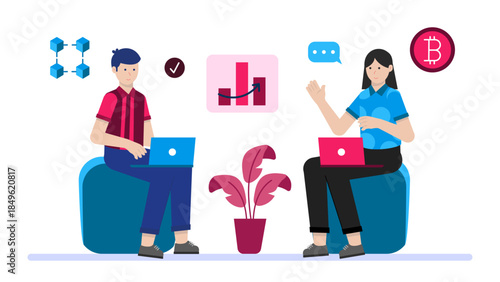 Startup Team Launching Beta Version to Early Users. Flat Vector Illustration