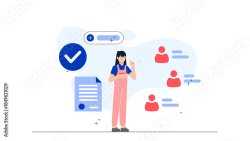 Board of Directors Voting on a Major Company Initiative. Flat Vector Illustration