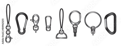key chain holder parts vector