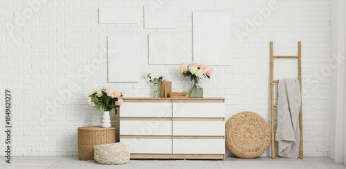 Stylish dresser with books ...