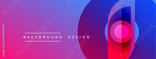 Abstract gradient background. Vibrant pinks, purples, blues blend smoothly. Circular shapes overlap creating dynamic visual effect. Text reads background design.