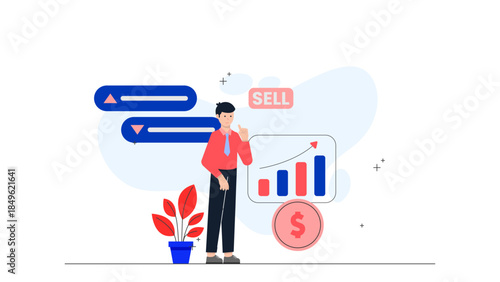 Preparing for an IPO on the Stock Exchange. Flat Vector Illustration
