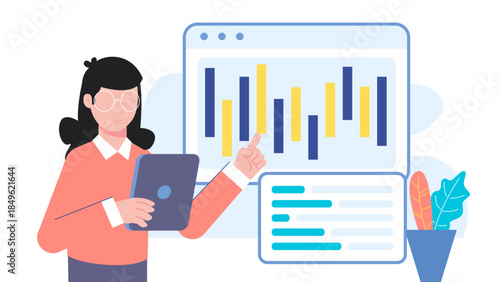 Preparing for an IPO on the Stock Exchange. Flat Vector Illustration