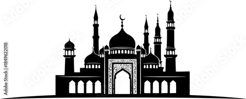 Mosque City Tower Vector Icon Design Illustration
