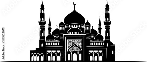 Mosque City Tower Vector Icon Design Illustration
