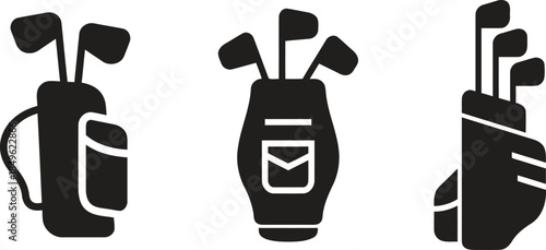 Golf icon with golf bag with clubs for sport activity
