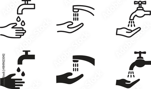 Hand Washing Sign as Concept of Hygiene and Cleanliness