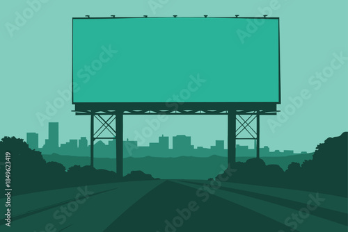Drive your message home with this vibrant billboard mockup, perfect for impactful outdoor advertising campaigns in urban landscapes and transportation hubs