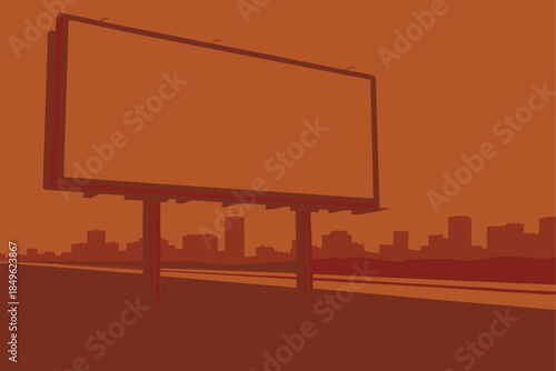 Eye-catching billboard mock-up with cityscape backdrop, perfect space for advertising campaigns and creative marketing promotions, build your brand today