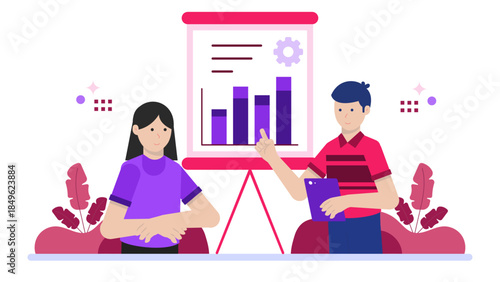 Leadership Training for New Managers. Flat Vector Illustration