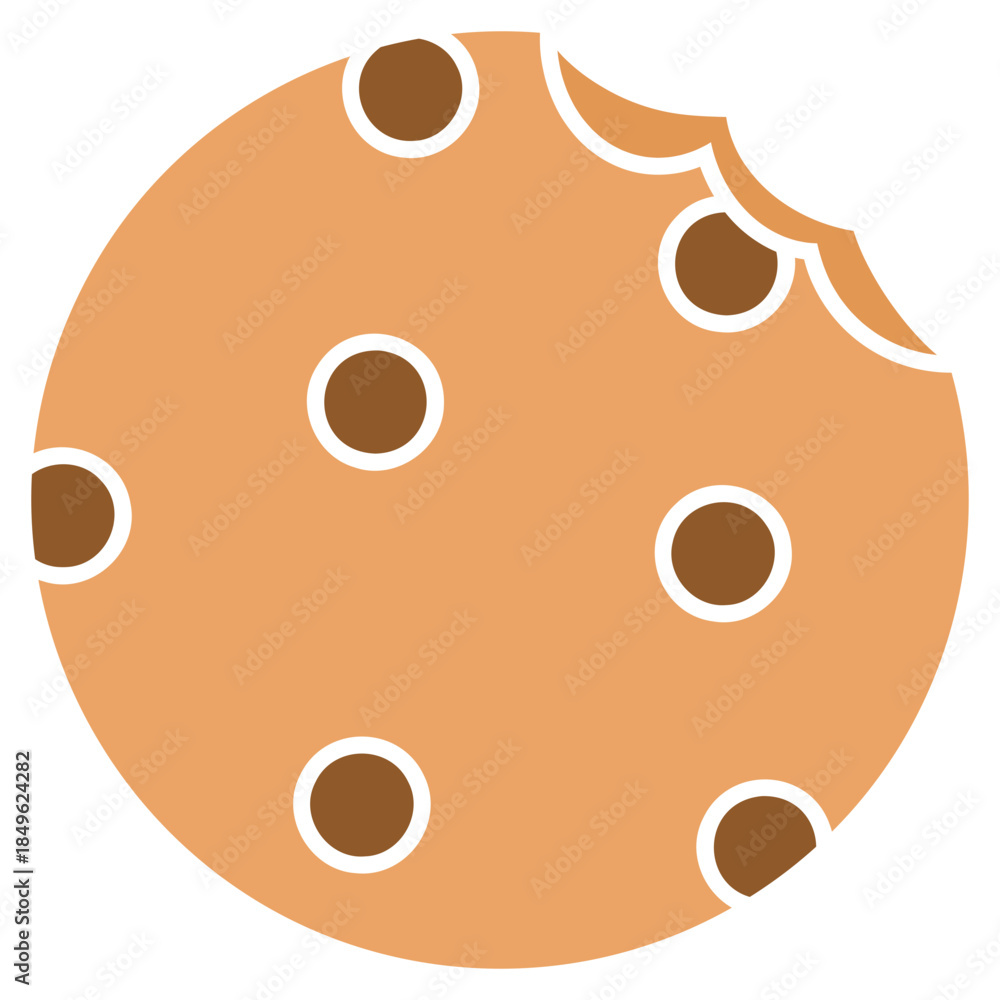 Obraz premium Chocolate Chip Cookie Cartoon