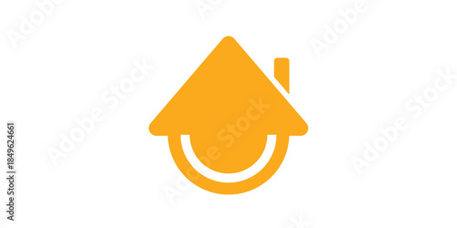 Smile house or smiling home logo, vector icon design, stay home flat vector sign