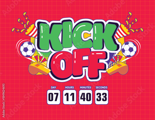 Kick Off Football Soccer Game Countdown Timer Template