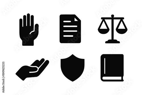 Human Rights Set of Black Silhouette Icons