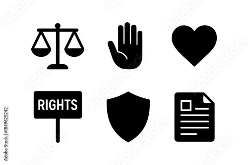 Human Rights and Freedoms Conceptual Vector Icon Set