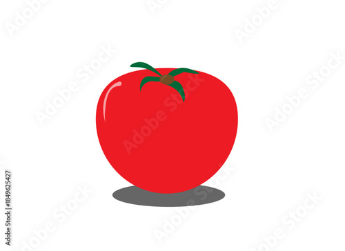 red tomato on a white background
