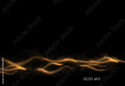 An isolated background with an exquisite gold wavy pattern.