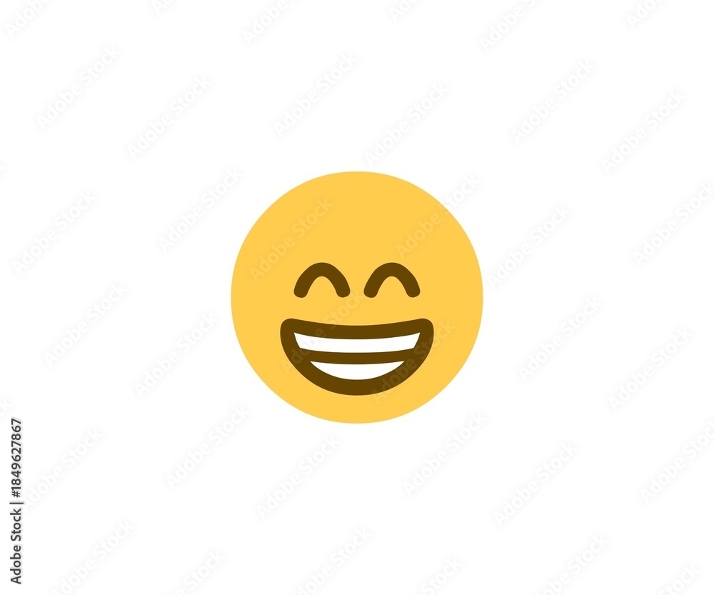 Fototapeta premium 3D happy yellow smiley face icon