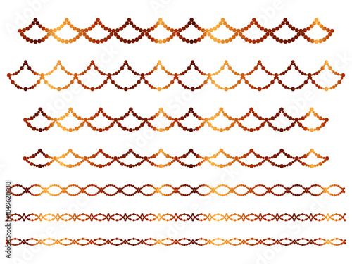 丸、半円ラインうろこ2、9オレンジ