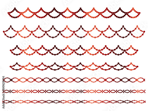 丸、半円ラインうろこ2、10赤