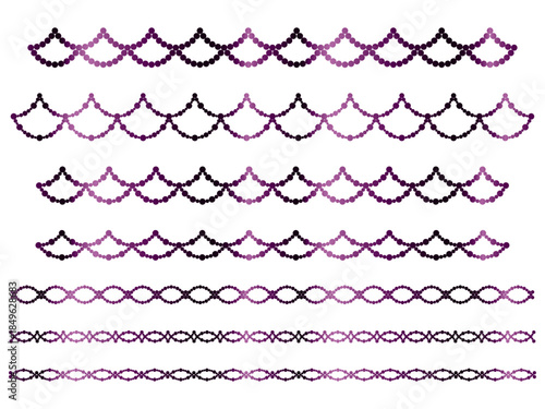 丸、半円ラインうろこ2、13紫