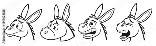 donkey line art minimalist illustration