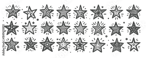 doodle star pattern collection