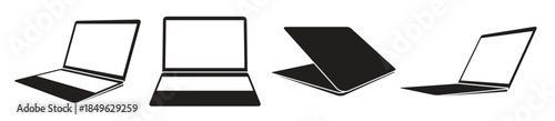 laptop notebooks icons set