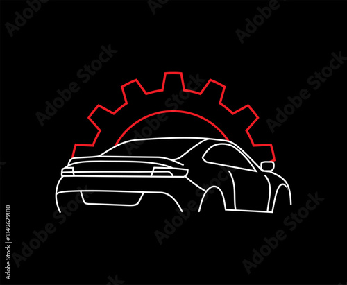 automotive car modificatio concept logo design