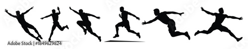 long jump silhouette clipart bundle 