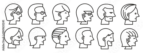 male and female face profile avatars