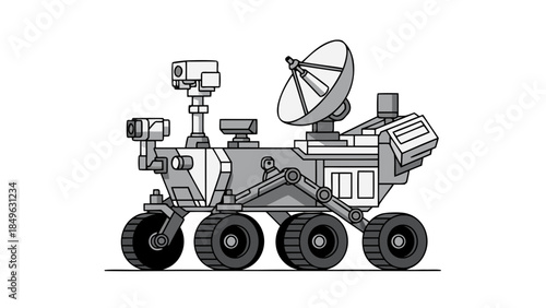 Vector Illustration of a Mars Rover