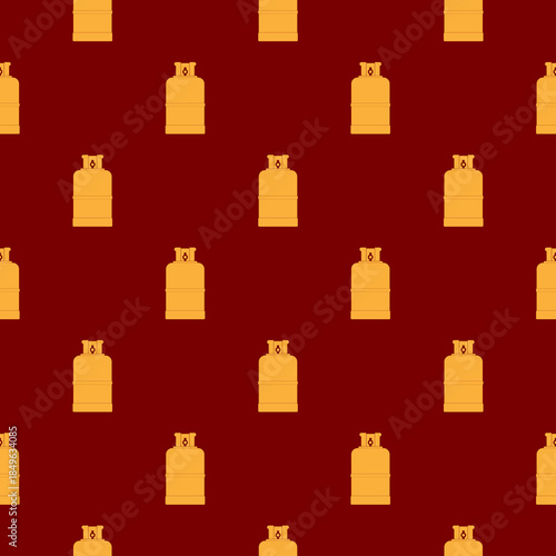 Gas bottle tank seamless pattern isolated on color background