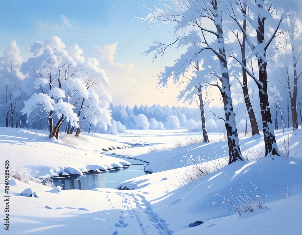 Obraz premium snow covered trees